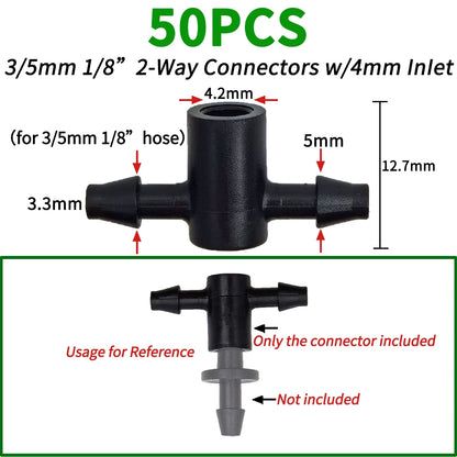 Irrigation 2L/4L/8L Steady Flow Dripper with 4-Way Connector 20Sets