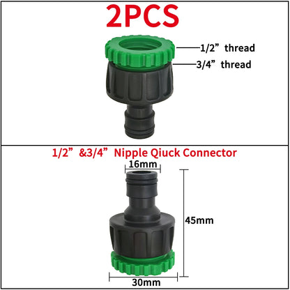 Garden Tap Adapters 1/2" 3/4" Drip Irrigation Splitters Joint