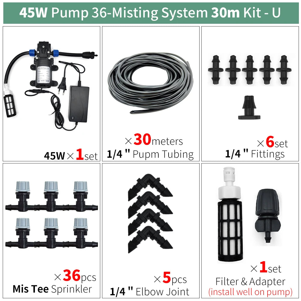 DIY Drip Irrigation Kit 5M-50M Garden Hose with Adjustable Drippers