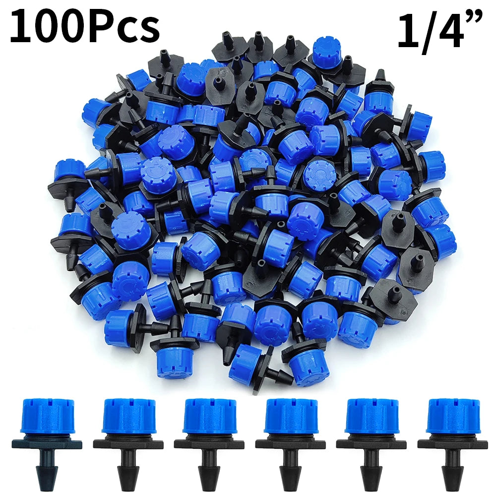 30-100PCS 4/7mm Garden Irrigation Nozzle Adjustable Dripper Sprinkler