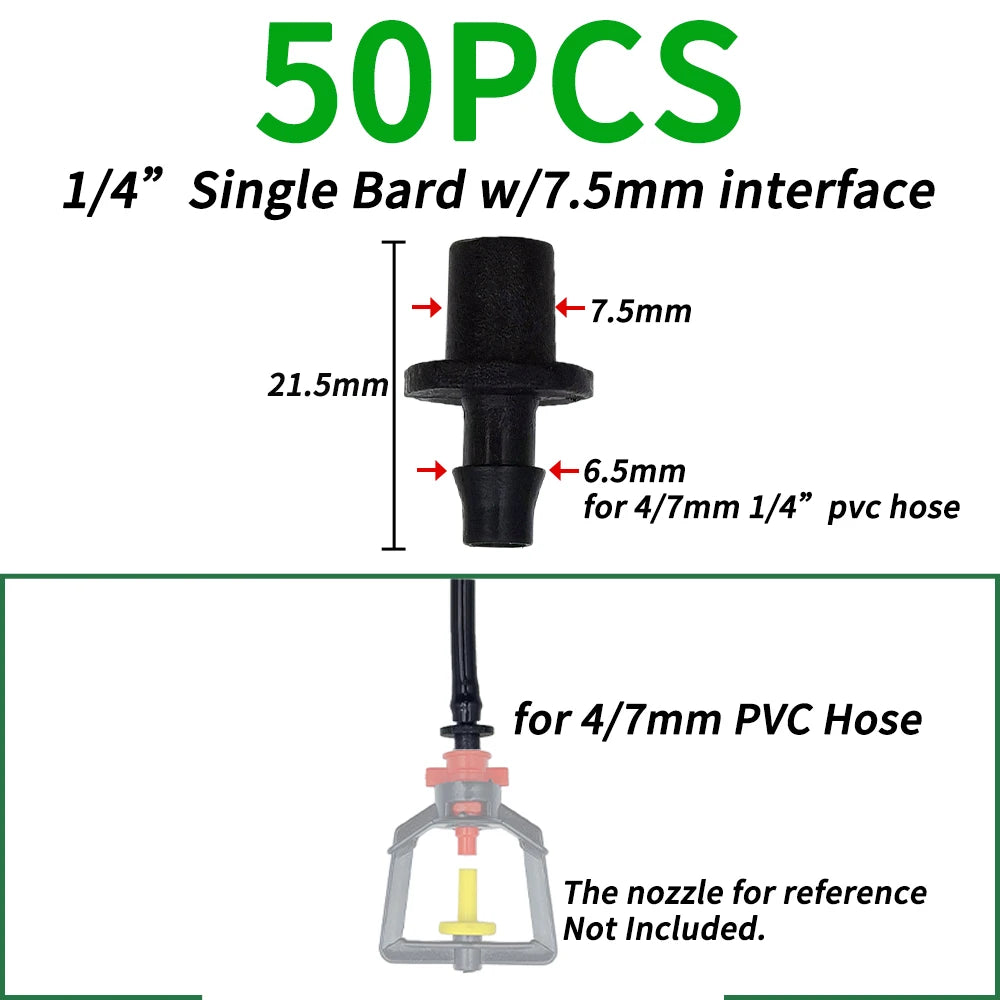 10-100PCS 1/4'' Cross Connector for 4/7mm Drip Irrigation