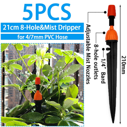 Greenhouse Watering Dripper Adjustable Mist Emitters Nozzle