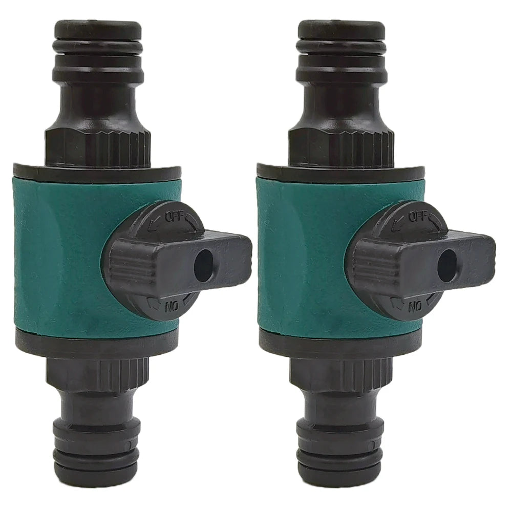 2PCS 16MM Garden Hose Connector with Shut Off Valve for Irrigation