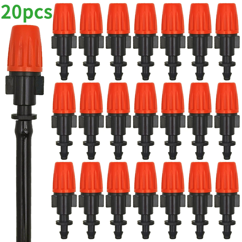 20PCS 1/4 Inch Nozzle Dripper Misting Sprayer for Garden Irrigation