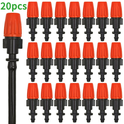 20PCS 1/4 Inch Nozzle Dripper Misting Sprayer for Garden Irrigation