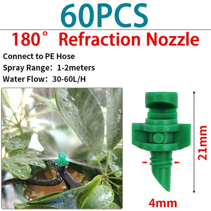 50PCS 360° Refraction Sprinkler for Micro Garden Irrigation