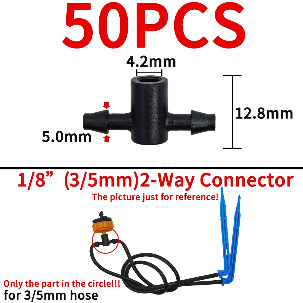 Garden Water Connector Drip Irrigation for 1/4'' & 1/8'' Tubing