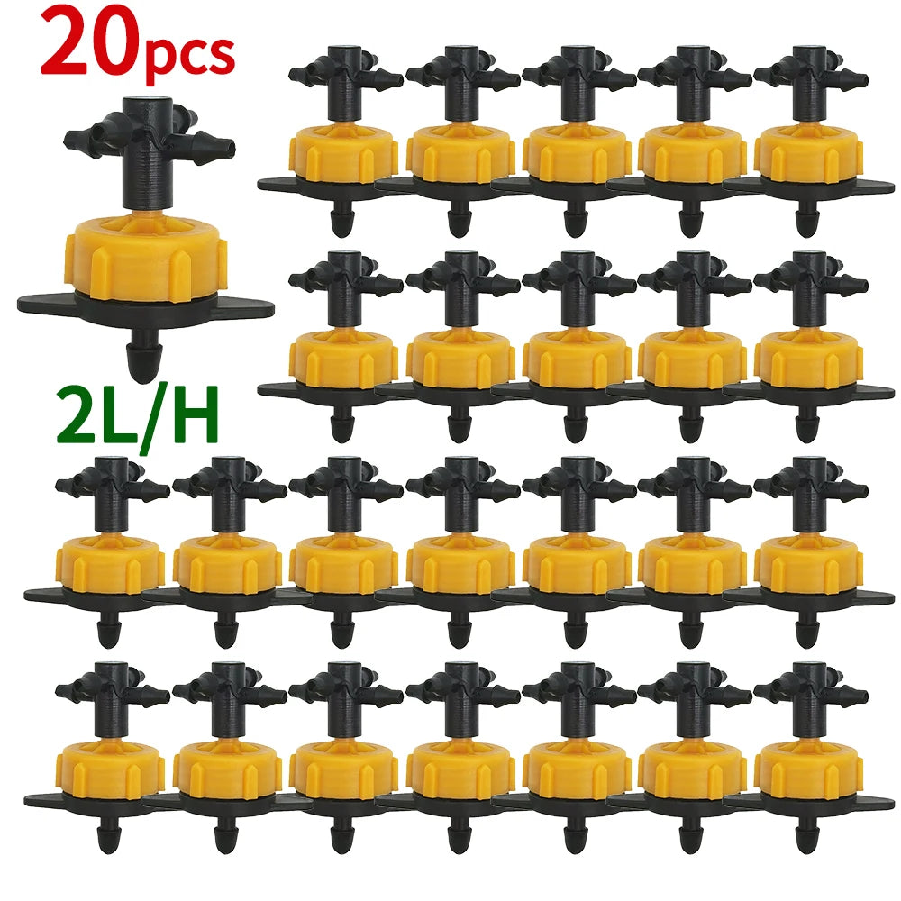 Irrigation 2L/4L/8L Steady Flow Dripper with 4-Way Connector 20Sets