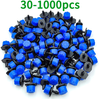 30-100X BLUE Adjustable 1/4'' Misting Dripper for Garden