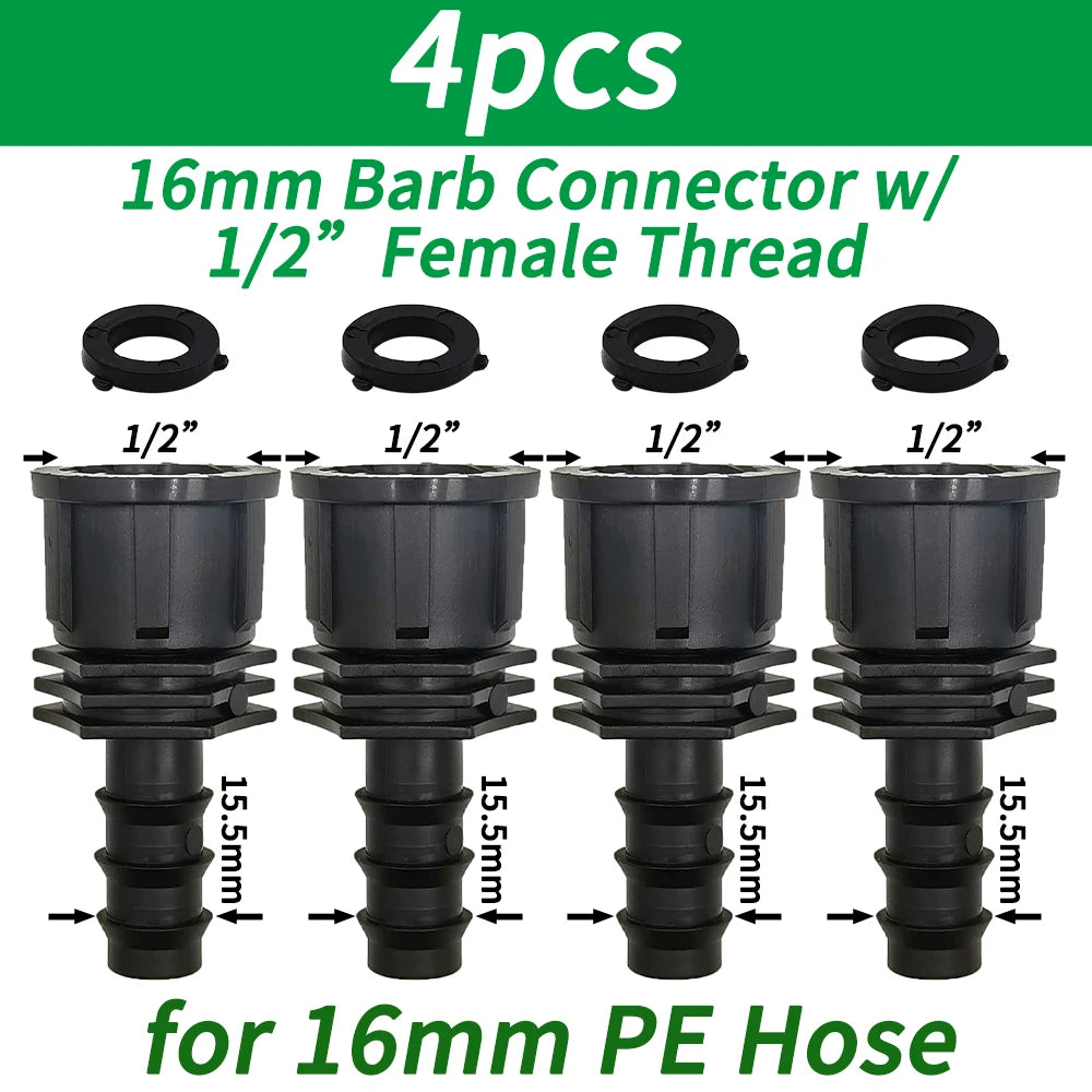 "1/2" - 3/4" Male/Female Thread to Barb PE Hose Adapter