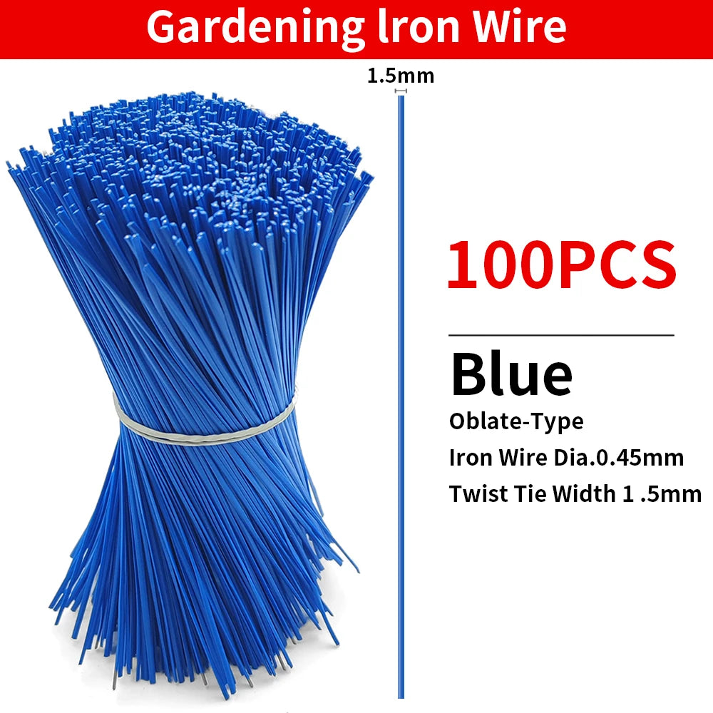 100PCS Reusable Gardening Cable Ties, Iron Wire Twist Ties for Plants