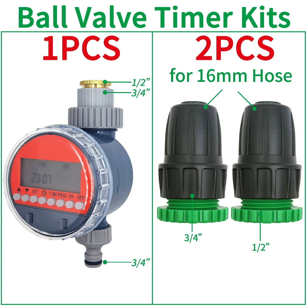 Automatic LCD Irrigation Timer Ball Valve for Garden Use