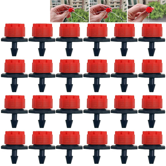 30-100PCS Adjustable 1/4" Misting Dripper Sprinkler Garden Watering