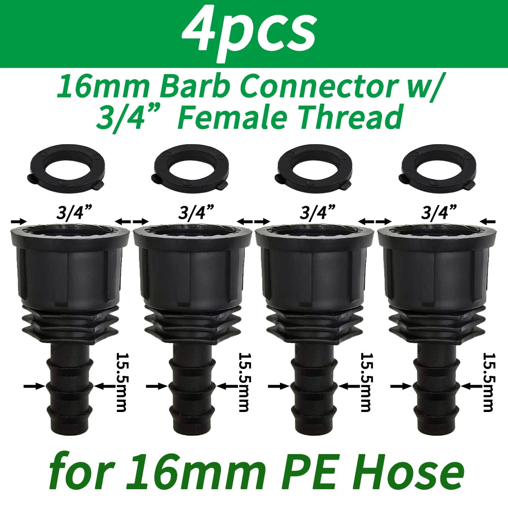 "1/2" - 3/4" Male/Female Thread to Barb PE Hose Adapter