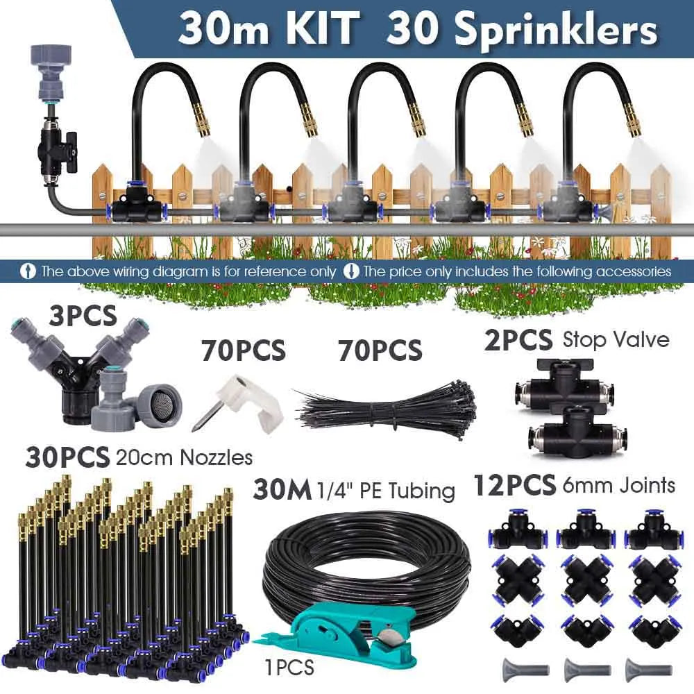 60W Self-Priming Misting Pump Kit for Garden Irrigation