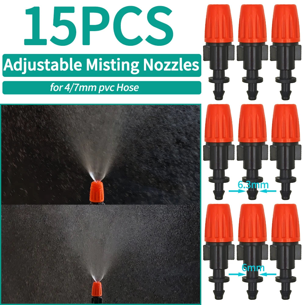 5PCS 360° Micro Nozzle Drip Irrigation Misting System 4/7mm Barb