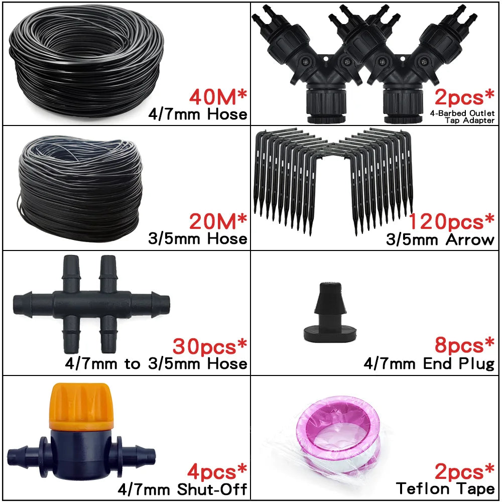 4/7mm to 3/5mm Hose Automatic Drip Irrigation System Kit