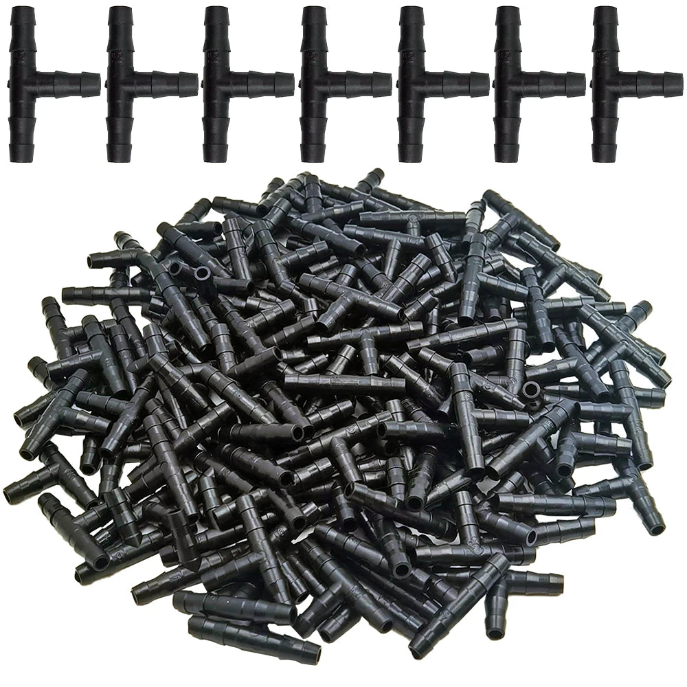 20-50PCS Plastic Dripper Watering Tee 1/4" Connector for 4mm/7mm Hose