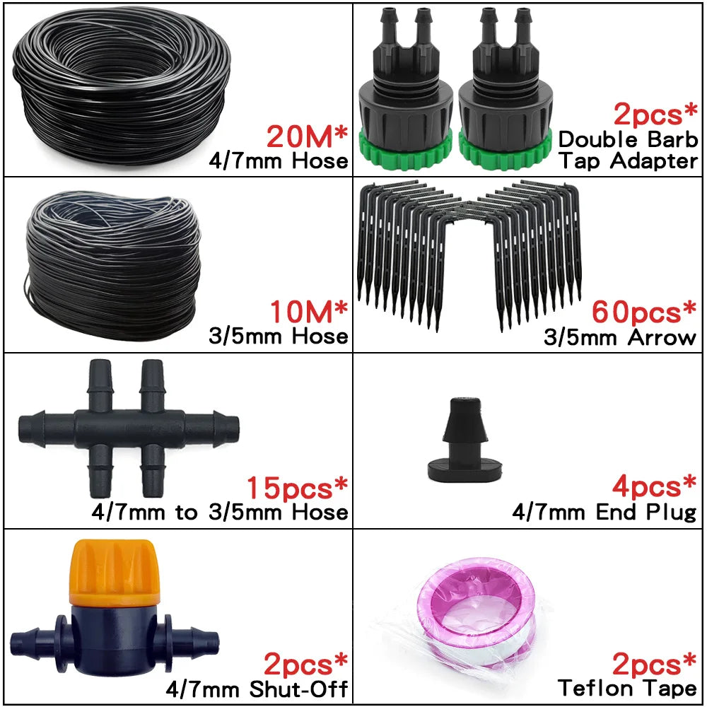 4/7mm to 3/5mm Hose Automatic Drip Irrigation System Kit