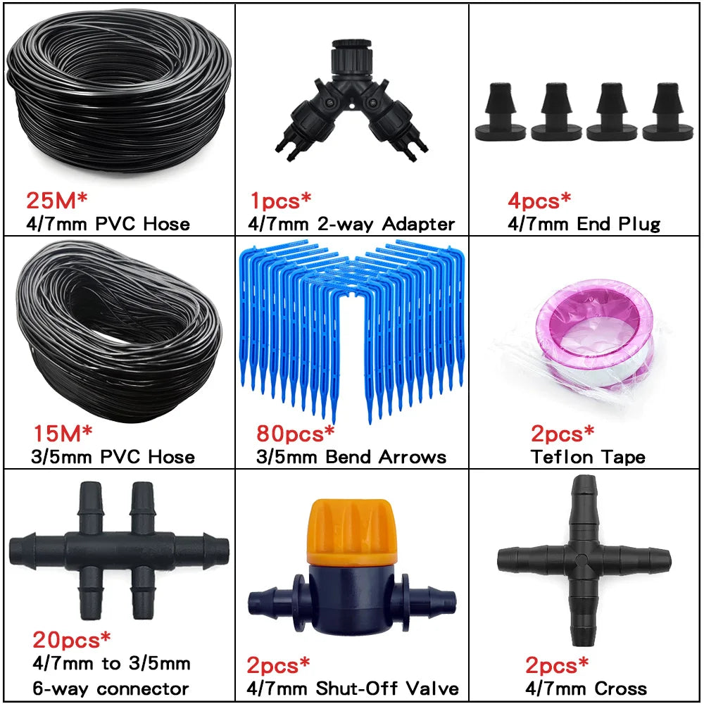 4/7mm to 3/5mm Hose Automatic Drip Irrigation System Kit