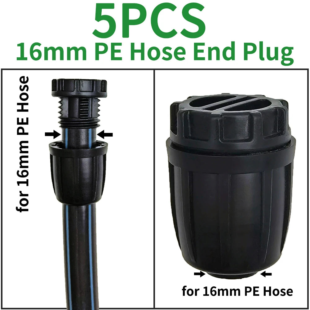 5PCS 16mm 1/2'' PE Pipe Connector Tee Splitter for Drip Irrigation