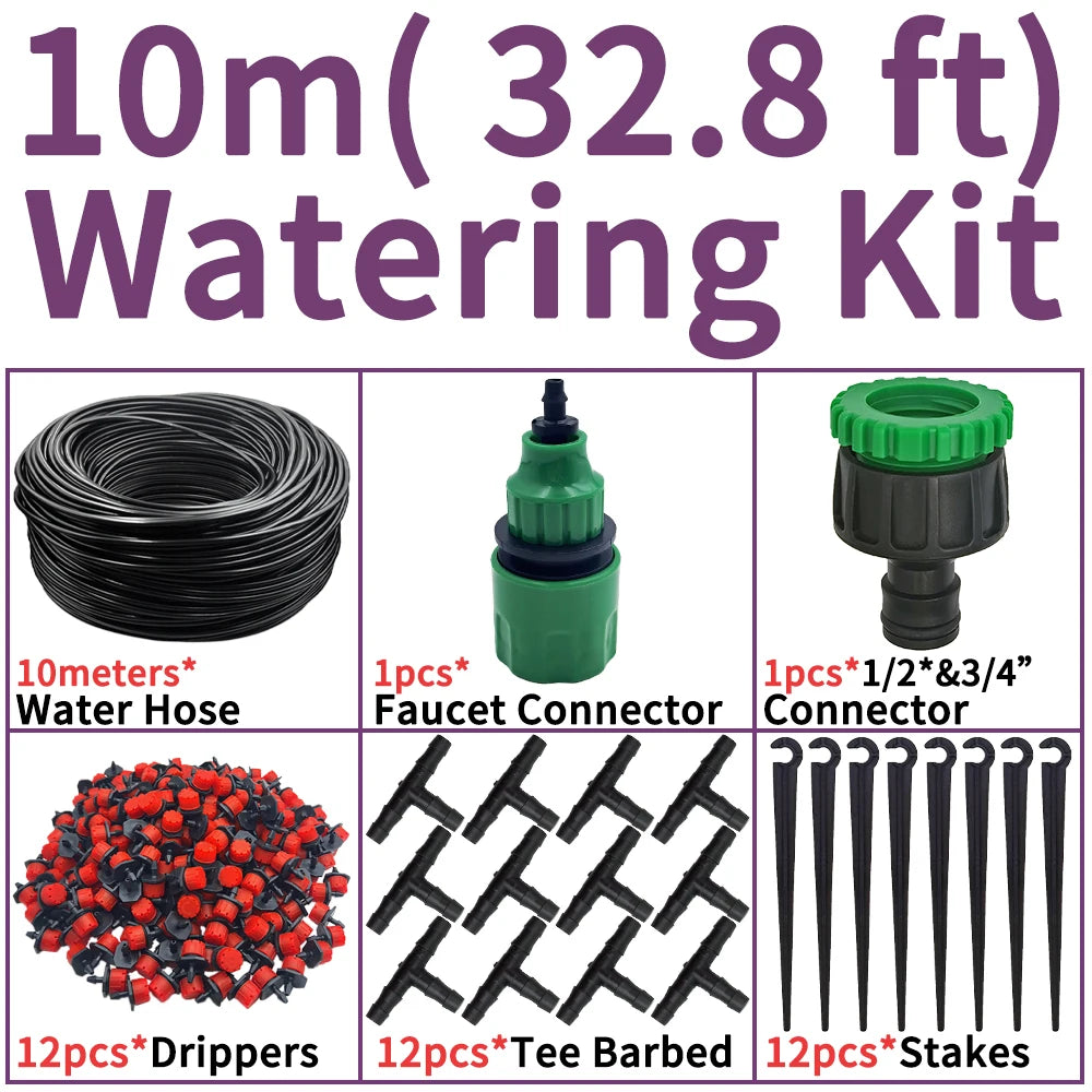 5M-25M Micro Drip Watering Kit DIY Automatic Irrigation 4/7'' Hose