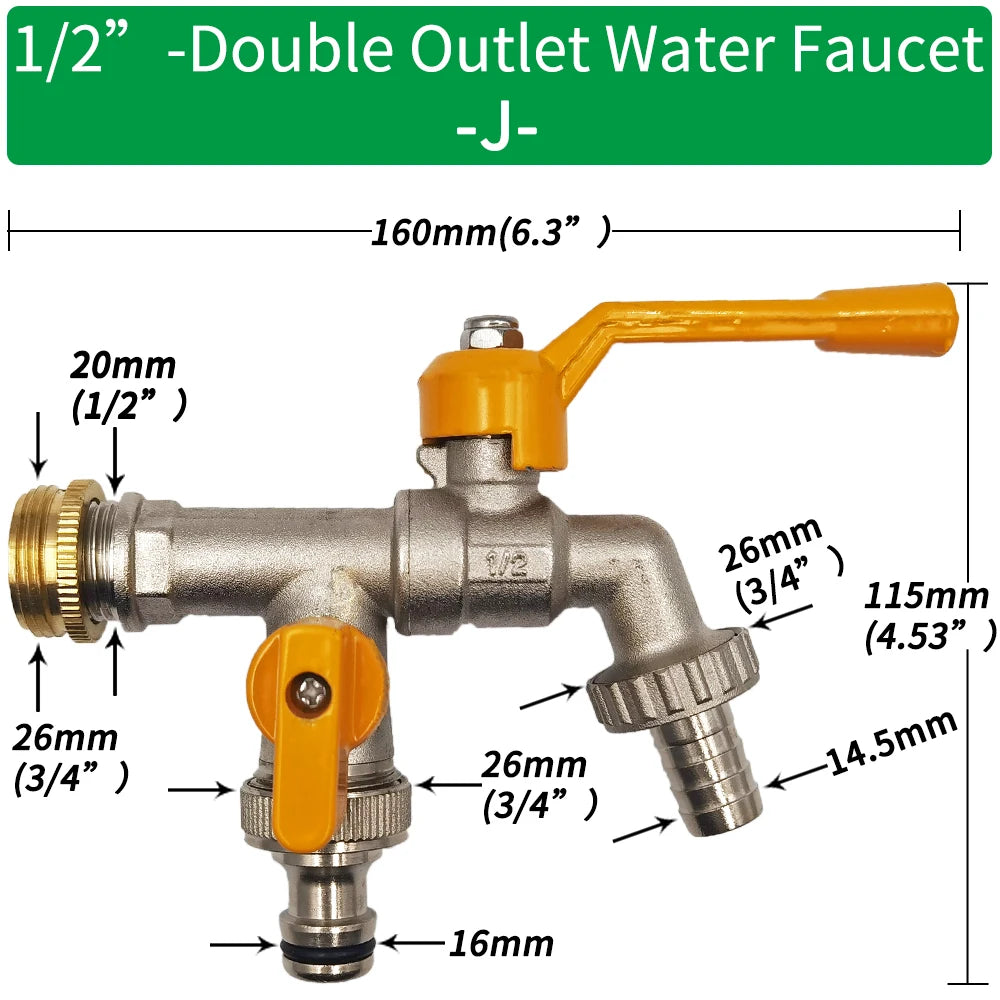 Garden Hose Adapter 1/2'' IBC Tank Connector Brass Valve Fitting