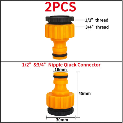 Garden Tap Adapters 1/2" 3/4" Drip Irrigation Splitters Joint