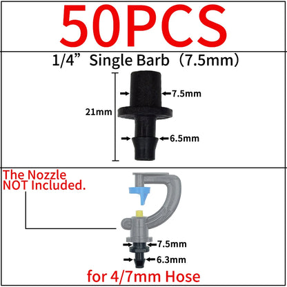 Garden Irrigation Barbed Tee Elbow Drip Coupling for 3/5 4/7mm Hose