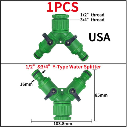 Garden Tap Adapters 1/2" 3/4" Drip Irrigation Splitters Joint