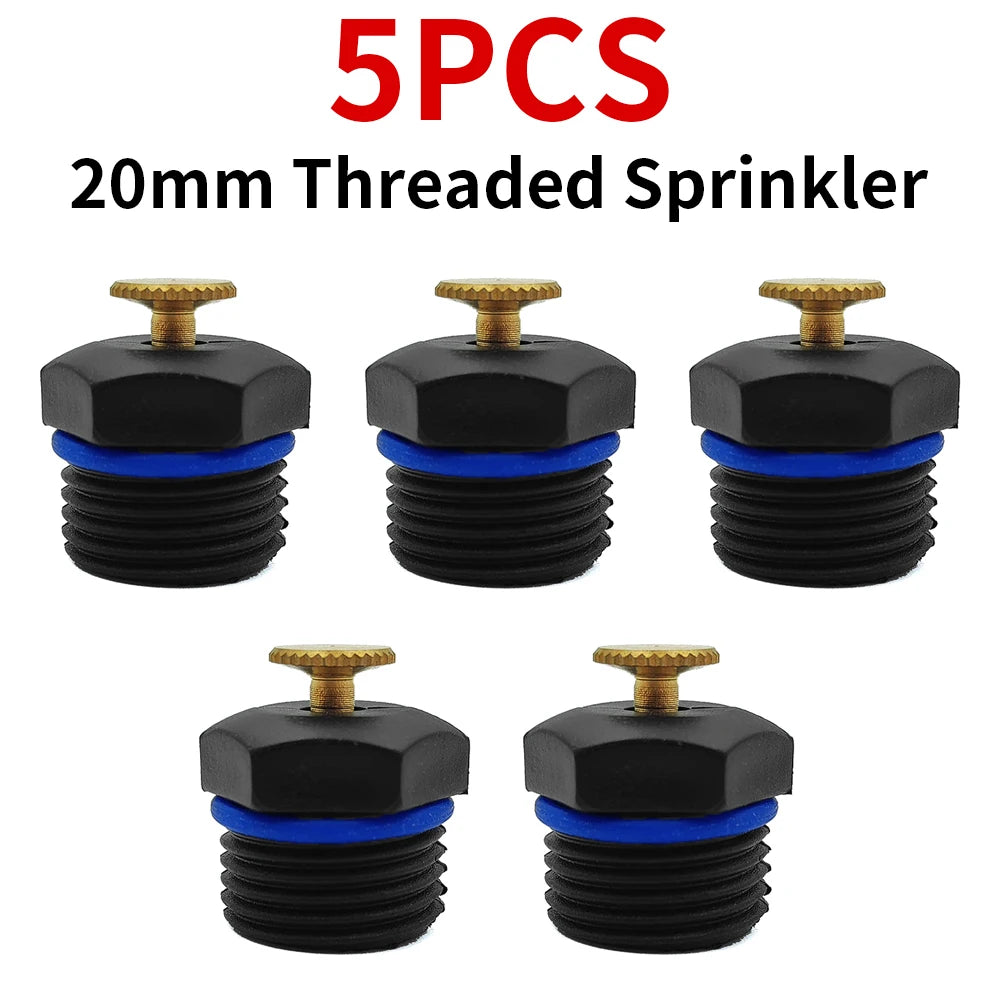 5PCS 20mm Adjustable Watering Sprinkler 1/2'' Thread Spray Nozzle