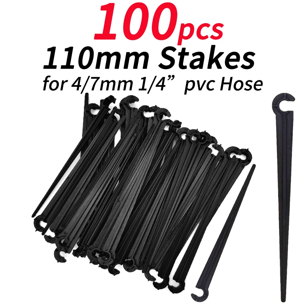 50-100PCS 1/4" Stake Holder 11cm 20cm for Drip Irrigation