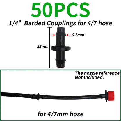 10-100PCS 1/4'' Cross Connector for 4/7mm Drip Irrigation