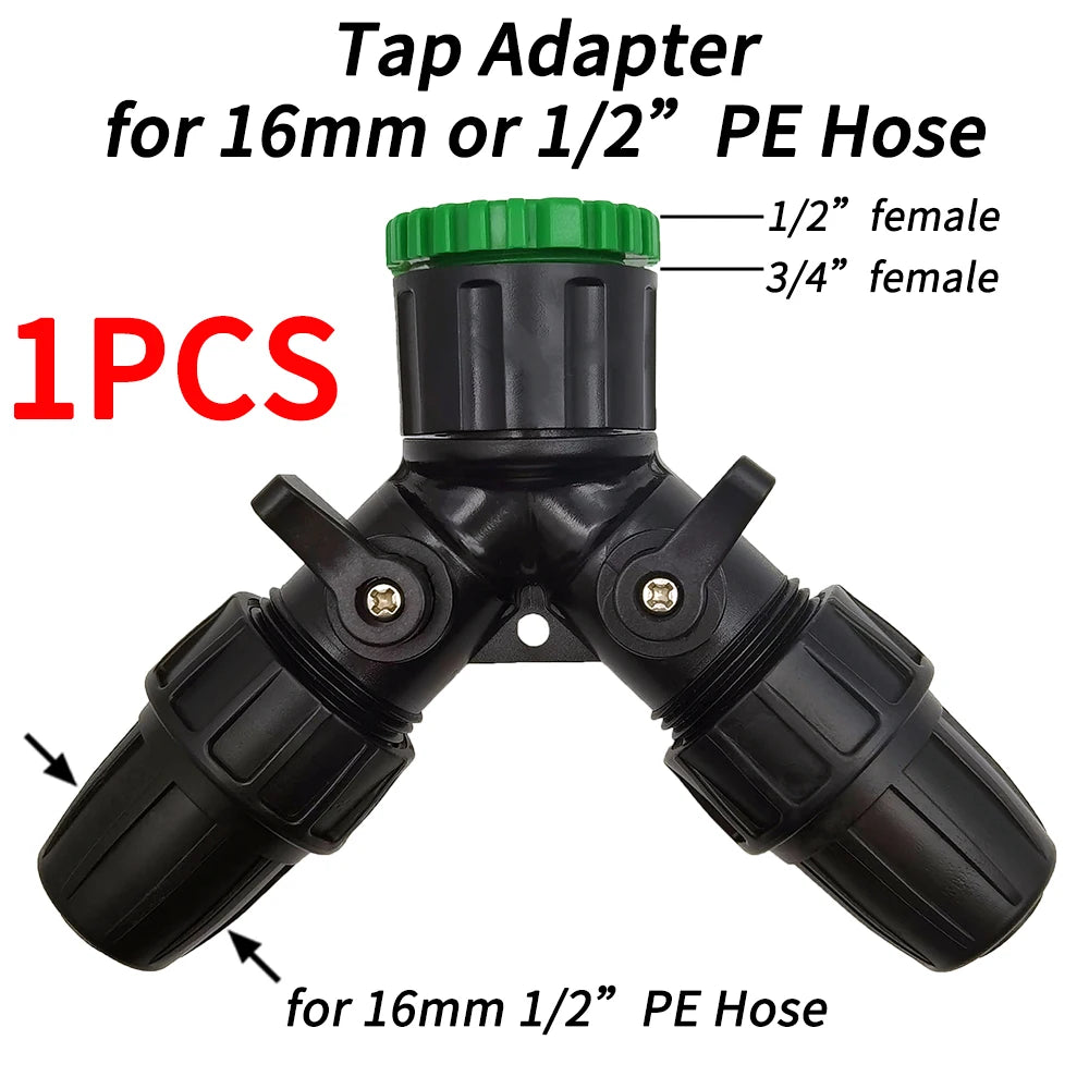 HP Tap Hose Splitter Adapter 2-Way 4-Way Connector 1/2" 3/4" to 1/4"