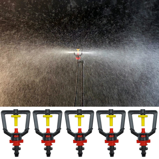 5PCS 360° Micro Nozzle Drip Irrigation Misting System 4/7mm Barb