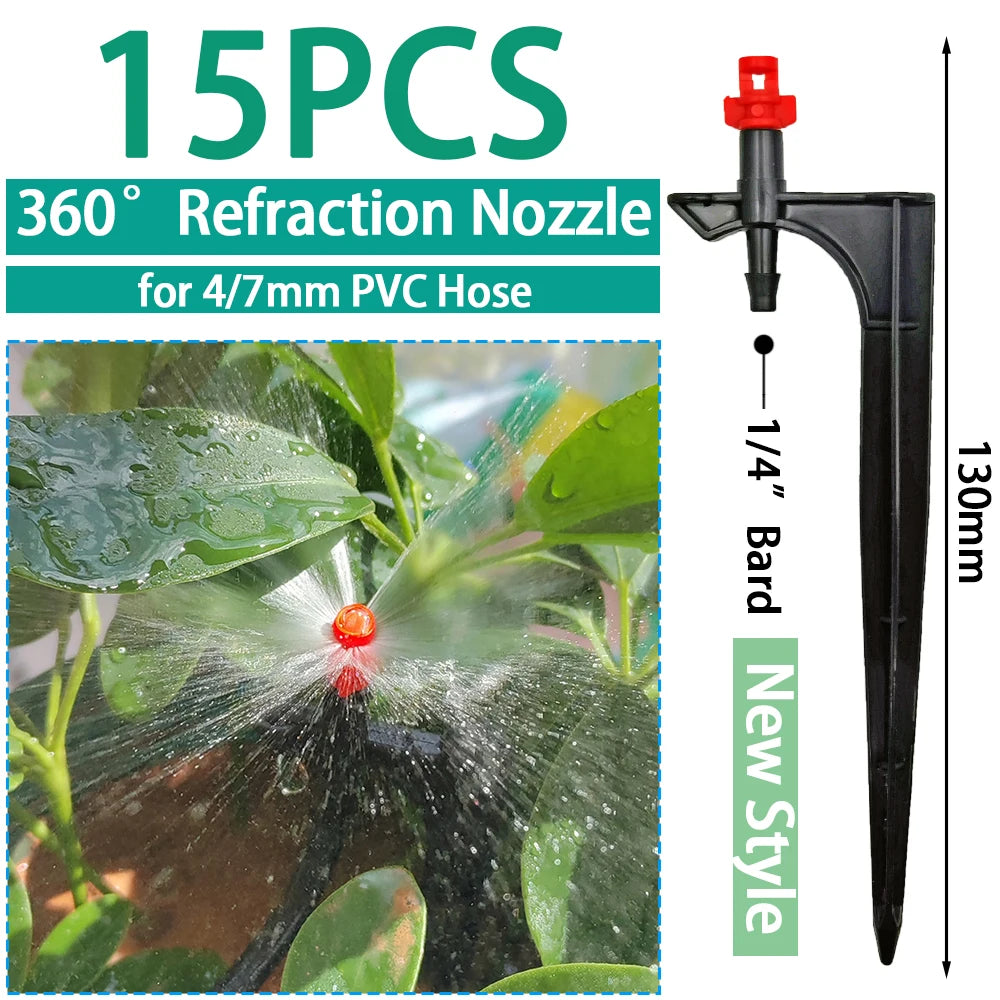 15PCS Garden Watering Drip Sprinkler Misting Nozzles for 4/7mm Hose