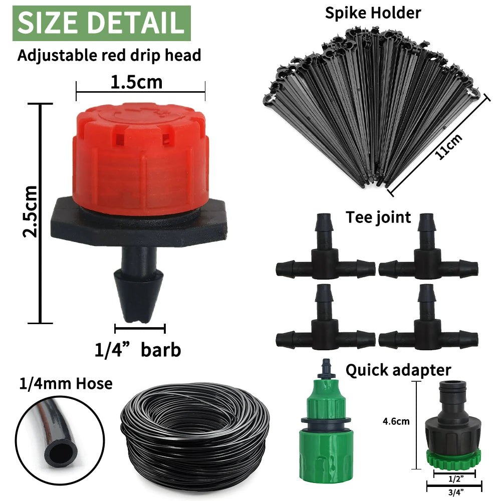 5M-60M Drip Irrigation System with Adjustable Drippers for Plants