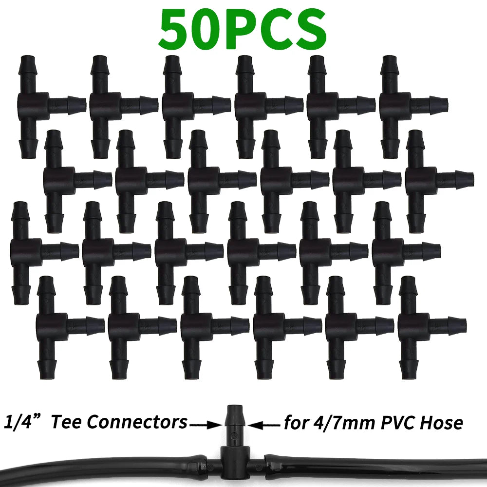 20PCS Barbed 3/5mm Hose Quick Connector with 2-Way 4-Way Splitter