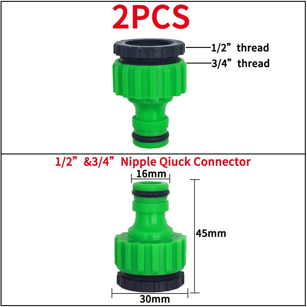 Garden Tap Adapters 1/2" 3/4" Drip Irrigation Splitters Joint