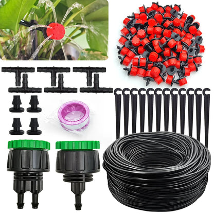 5-50M Garden Drip Irrigation Kit with 1/4" Nozzles for Plants