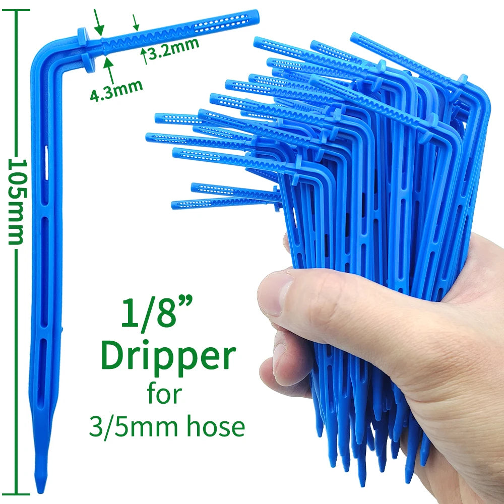 50PCS Bend Arrow Dripper Micro Irrigation Kit for 3/5mm Hose