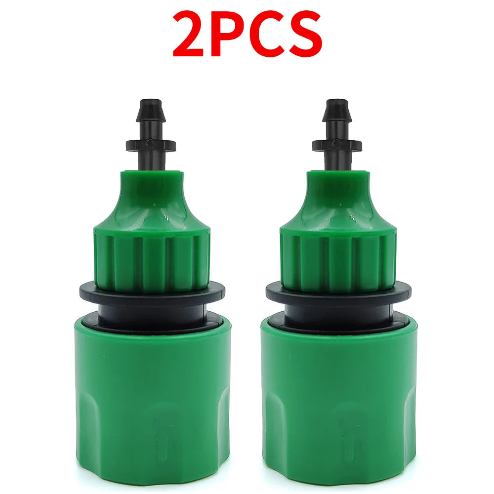 2PCS Quick Coupling Adapter 1/4" 3/8" Barbed Connector for Irrigation