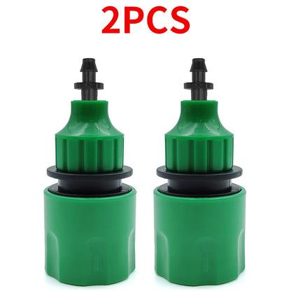 2PCS Quick Coupling Adapter 1/4" 3/8" Barbed Connector for Irrigation