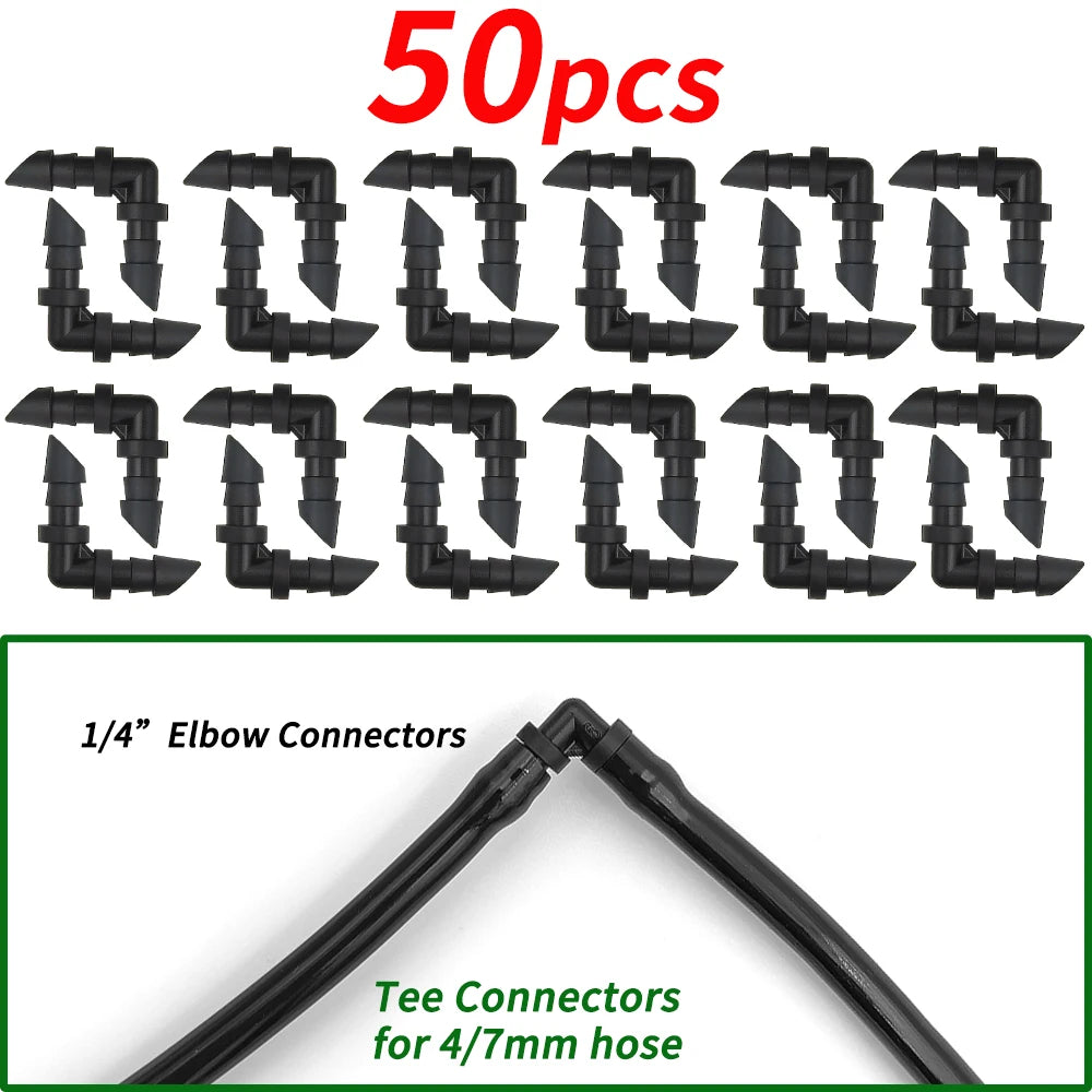 20/50/100PCS 1/4'' Barbed Couplings for 4/7mm Hose Drip Irrigation