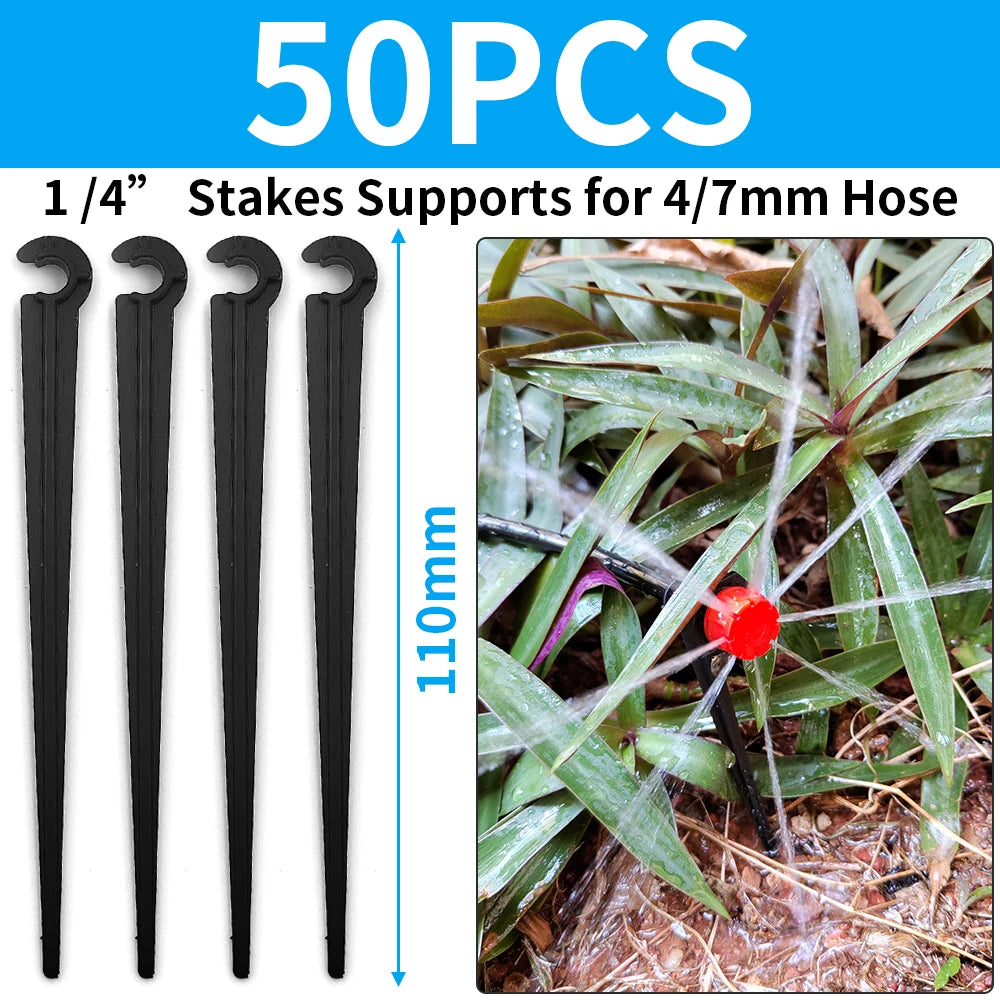 50PCS Barbed 3-Way Tee Connector for 4/7mm Drip Irrigation Hose