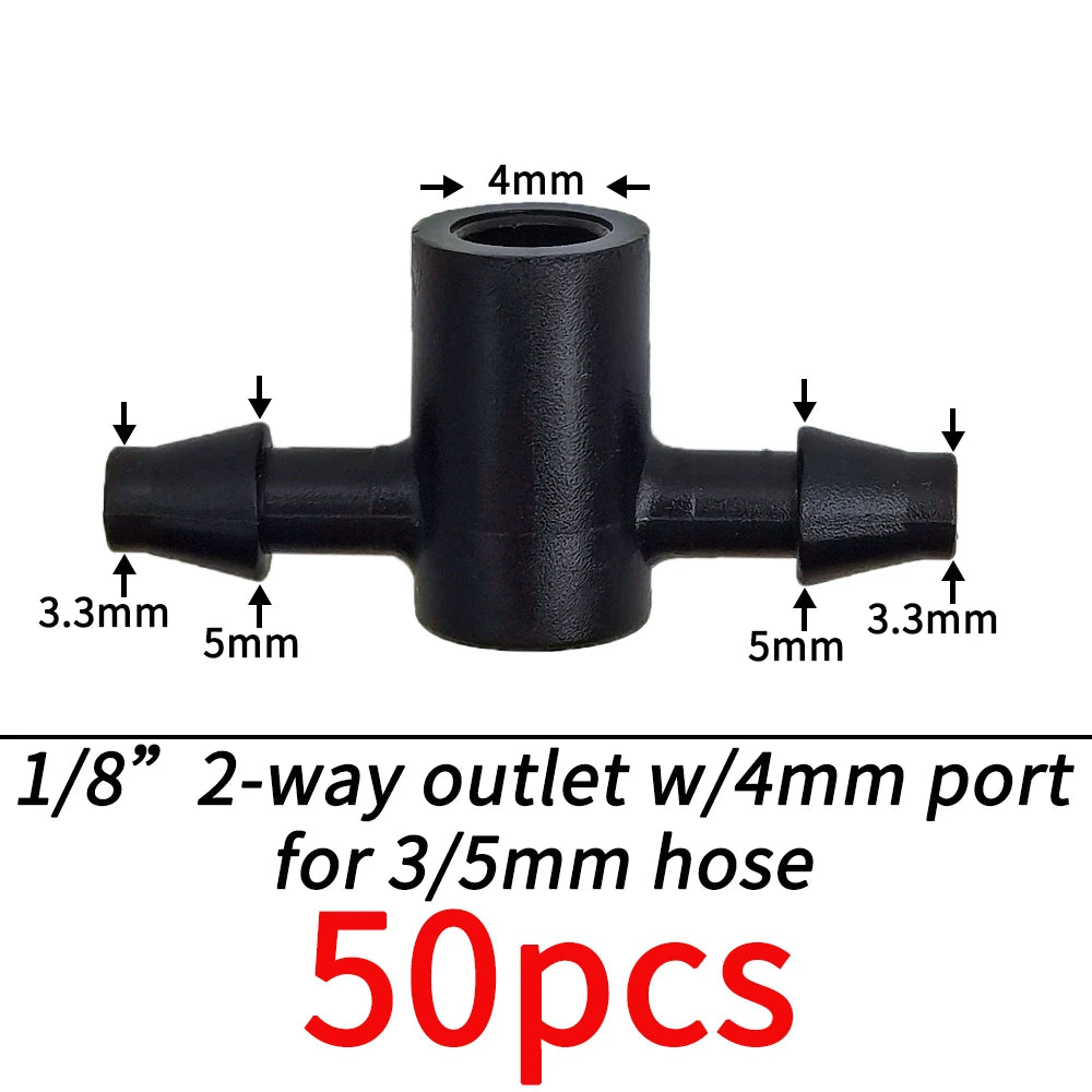 Garden Water Connector Drip Irrigation for 1/4'' & 1/8'' Tubing