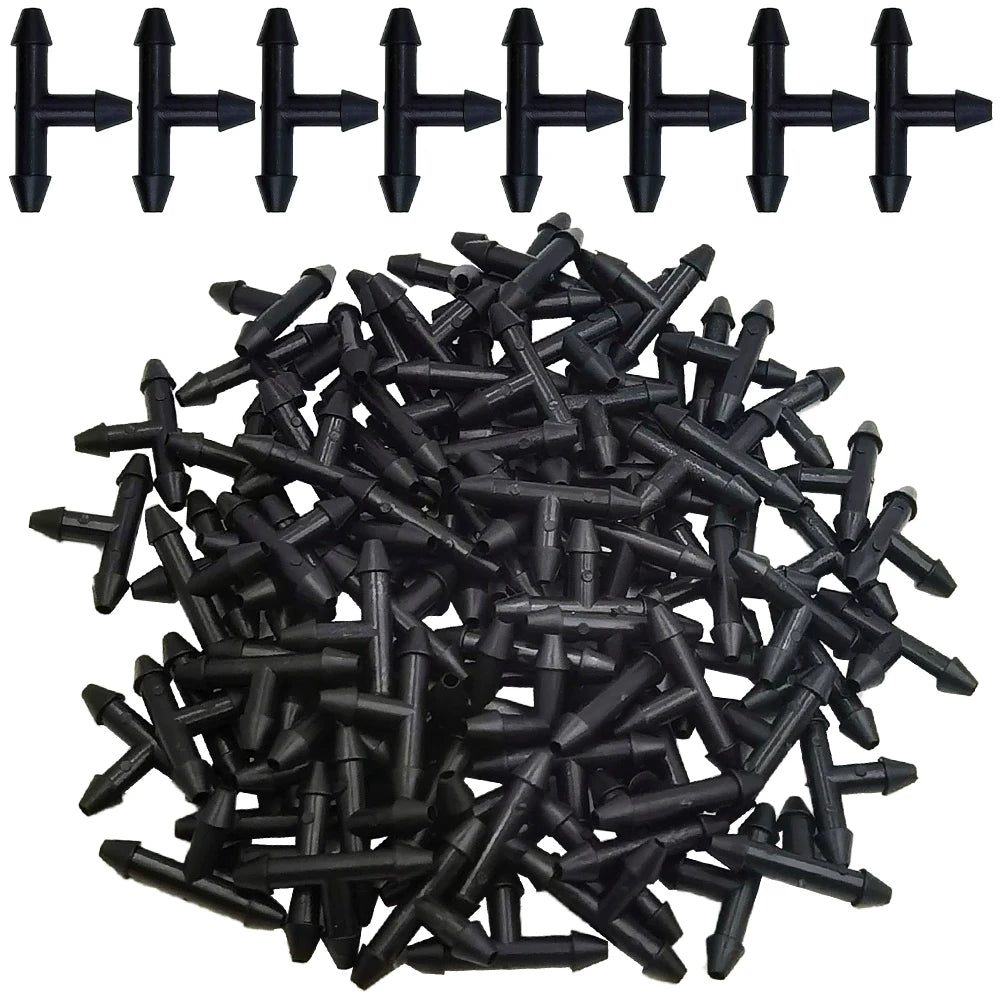 50PCS Barbed 3-Way Tee Connector for 3/5mm Drip Irrigation