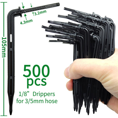 50-100PCS 1/8'' Green Drippers for 3/5mm Drip Irrigation