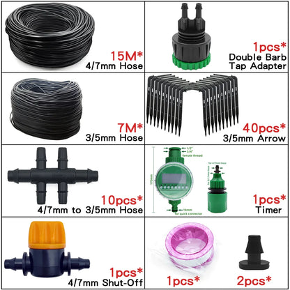 4/7mm to 3/5mm Hose Automatic Drip Irrigation System Kit