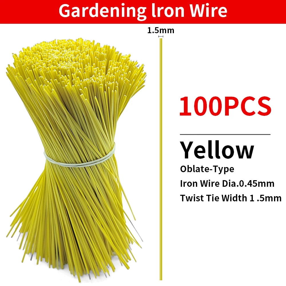 100PCS Reusable Gardening Cable Ties, Iron Wire Twist Ties for Plants